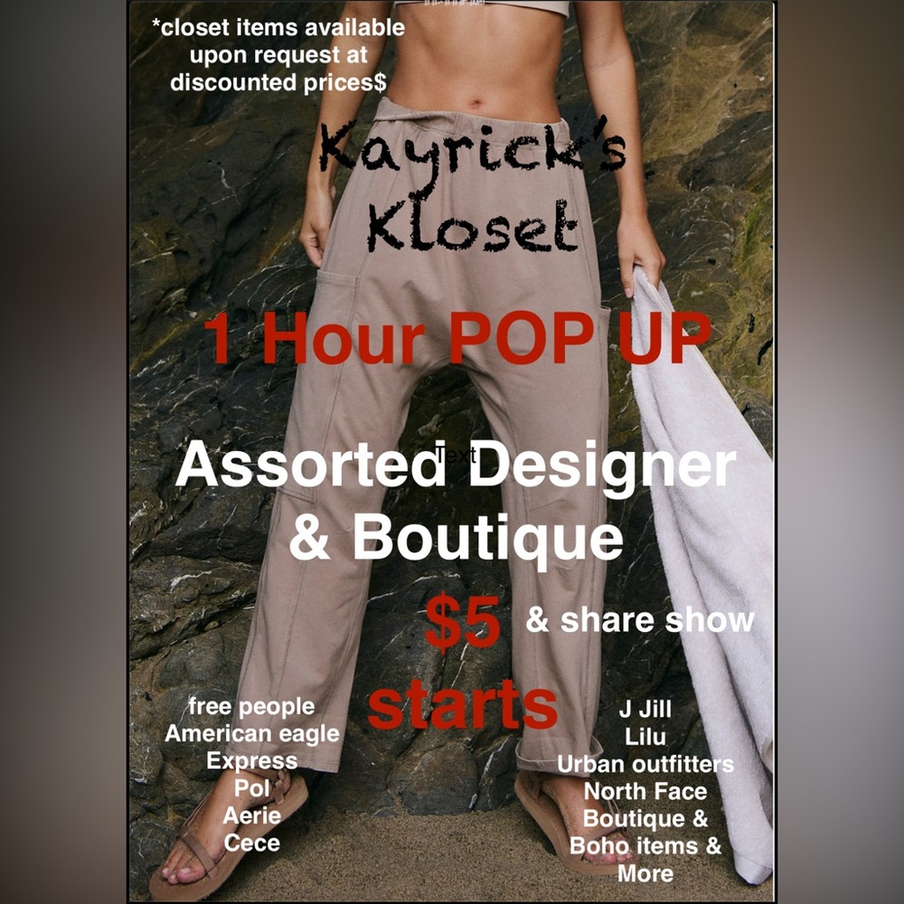 POP UP LATE NIGHT Assorted Designer & Boutique Brands $5 starts